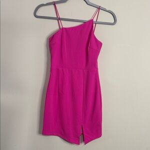 Lulu's Hot Pink Spaghetti Strap Mini Dress